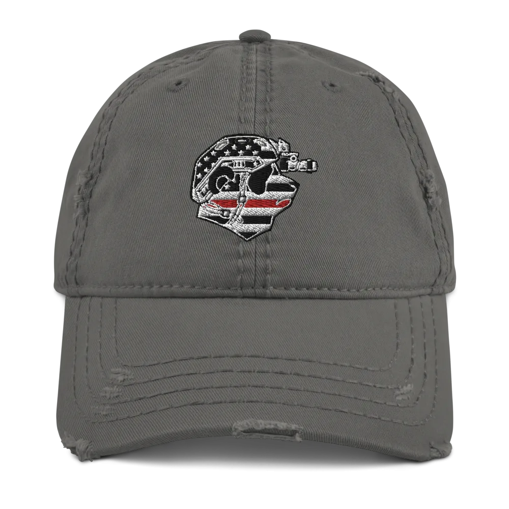 Thin Red Line Distressed Dad Hat