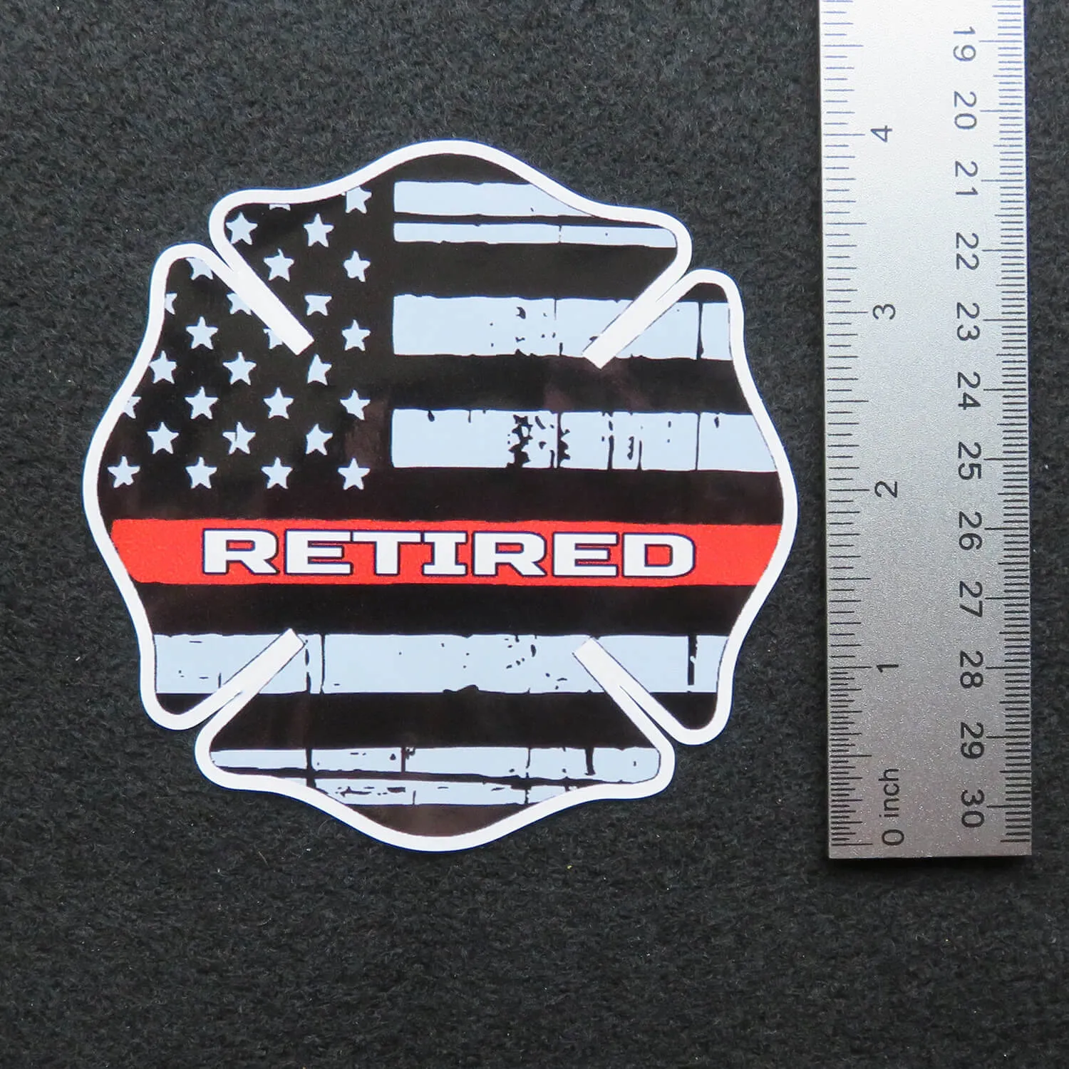 Thin Red Line Firefighter Maltese Cross Retired Vinyl Decal