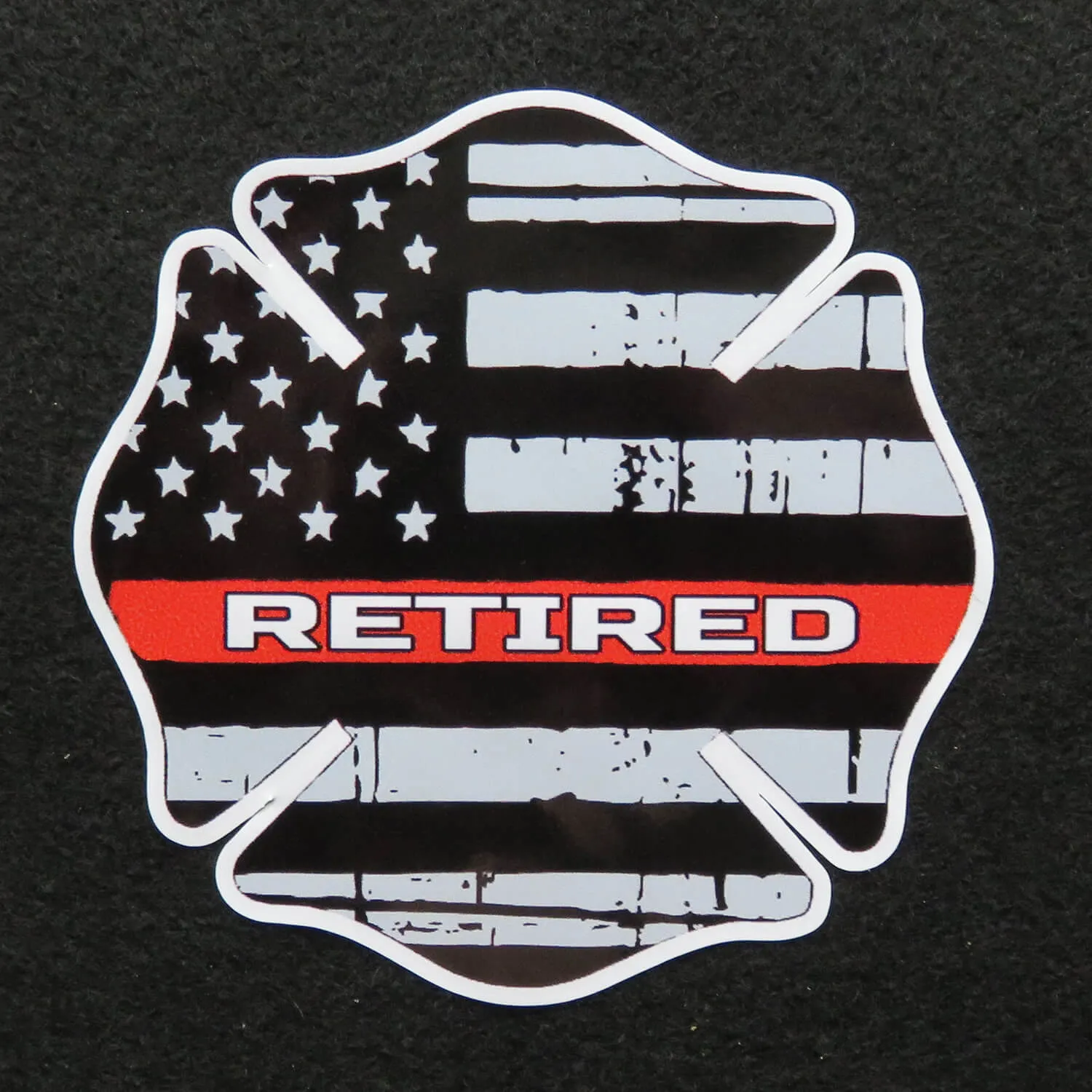 Thin Red Line Firefighter Maltese Cross Retired Vinyl Decal