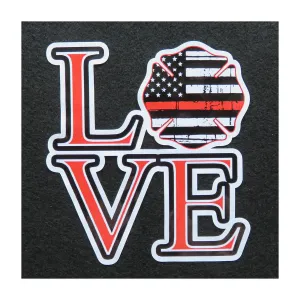 Thin Red Line LOVE Firemen Maltese Cross Vinyl Decal