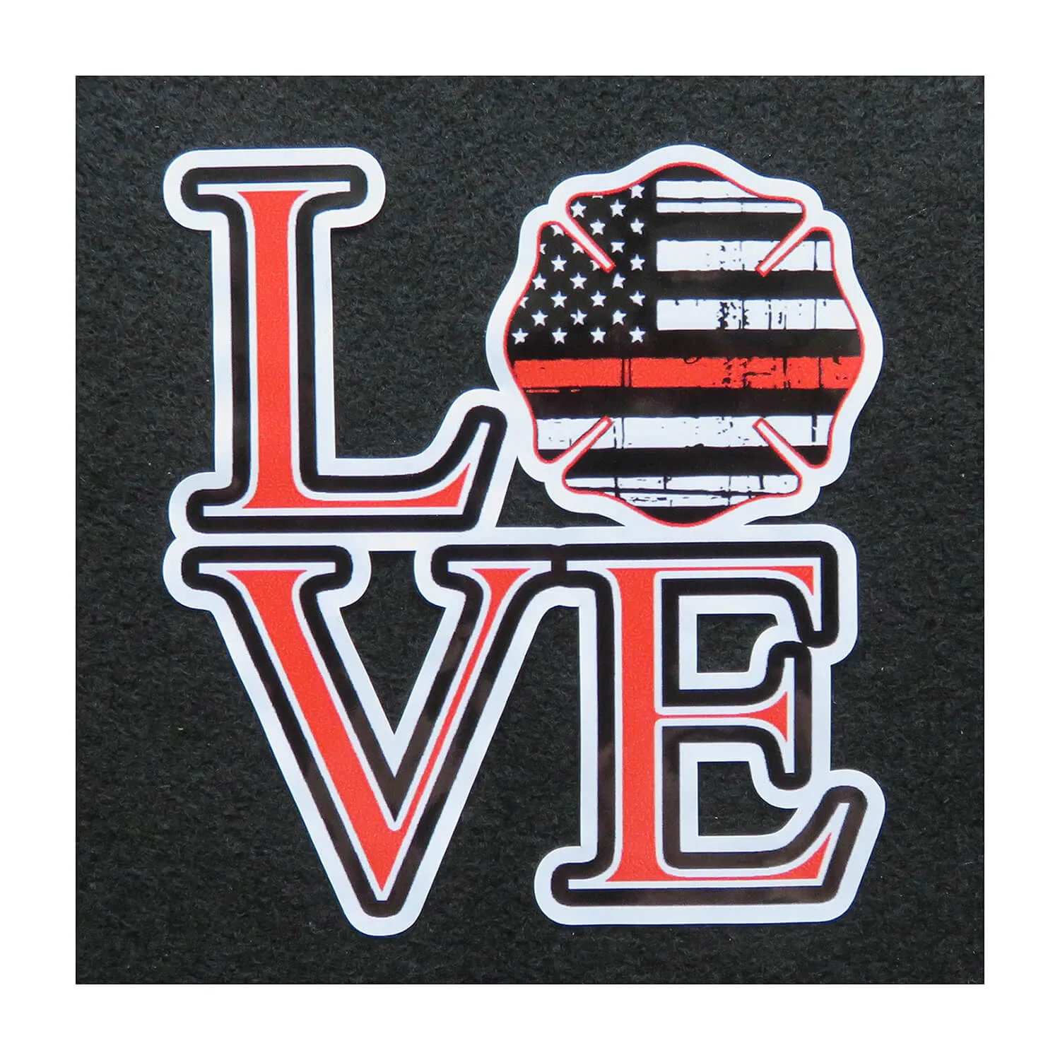 Thin Red Line LOVE Firemen Maltese Cross Vinyl Decal