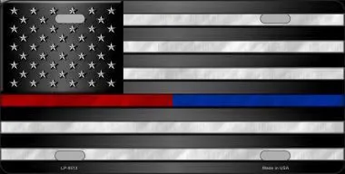 Thin Red Line Thin Blue Line License Plate