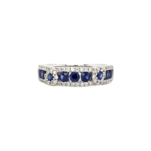 Thin Sapphire & Diamond Band