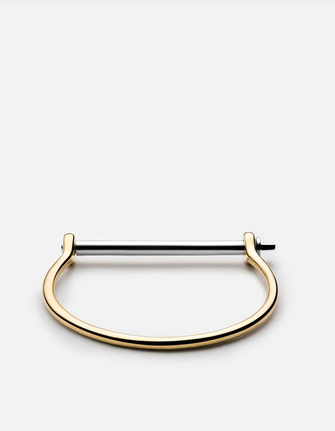 Thin Screw Cuff, Gold/Silver