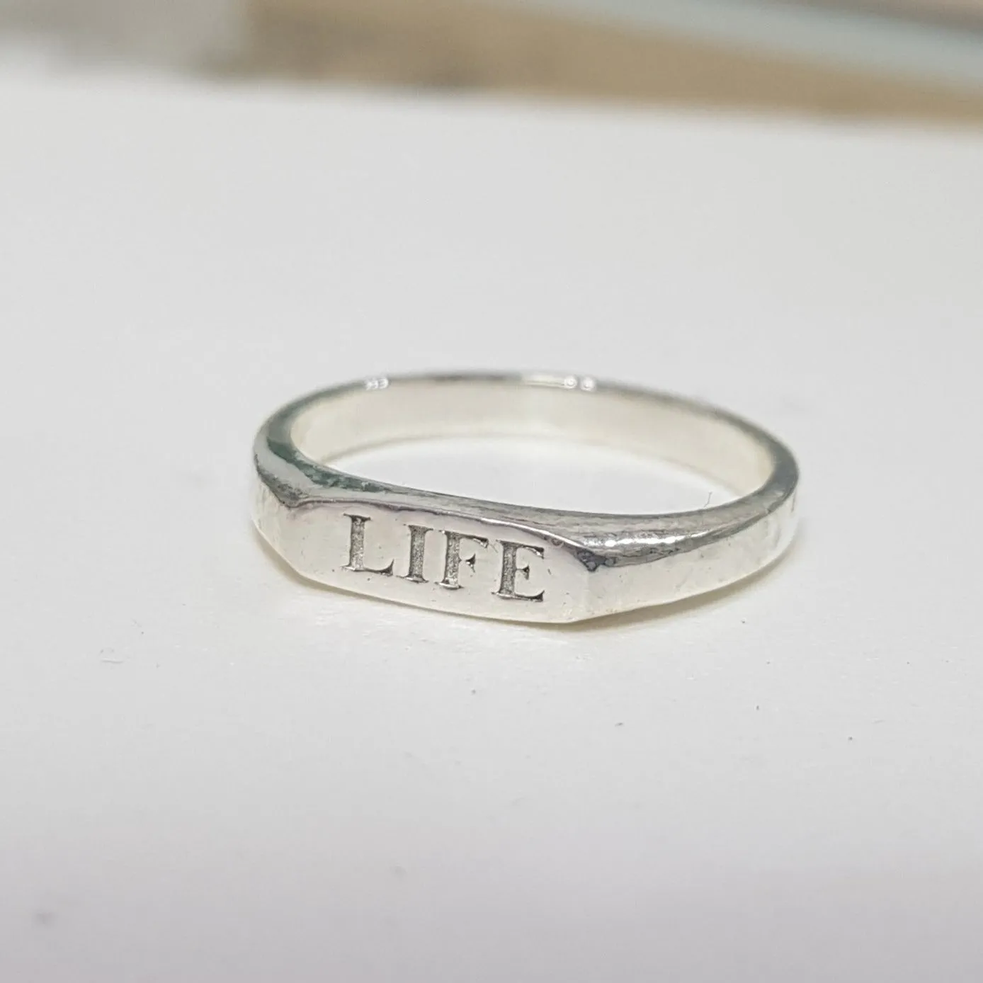Thin signet ring