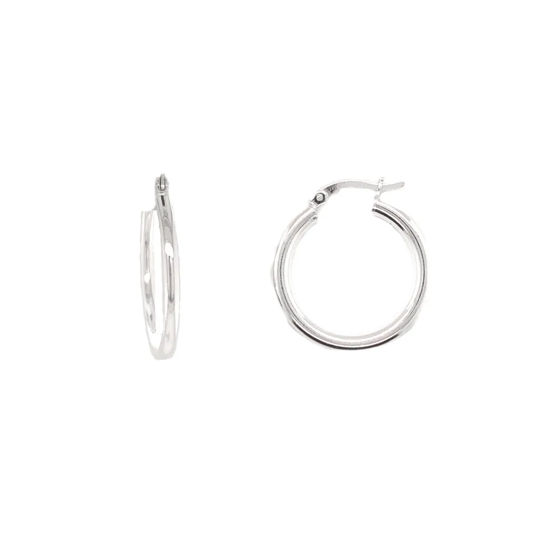 Thin Silver Hoops