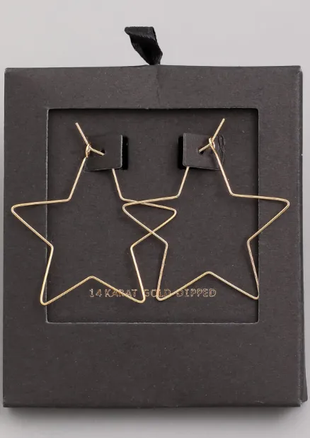 Thin Star Earrings
