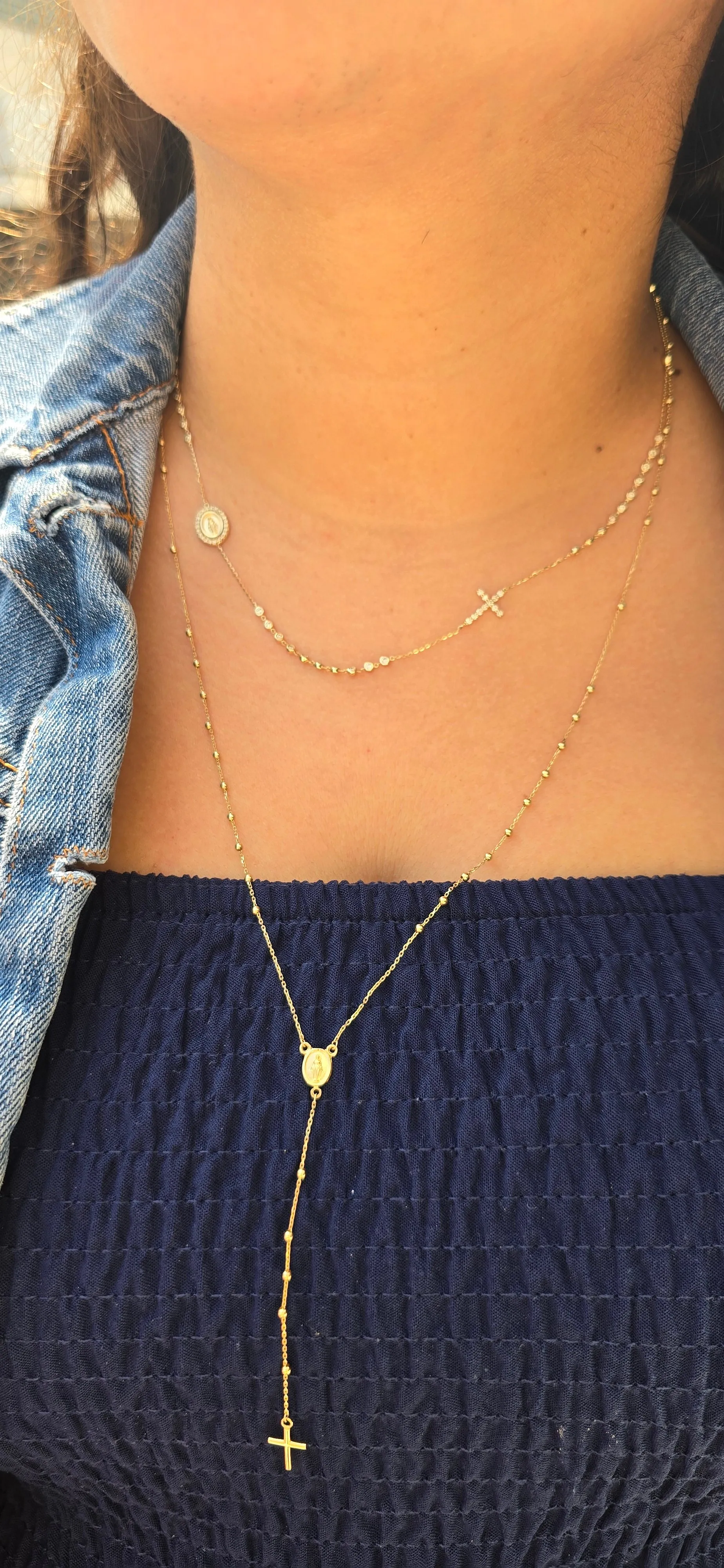 Thin Traditional Rosary Necklace
