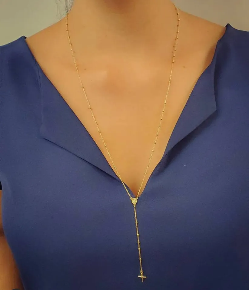 Thin Traditional Rosary Necklace