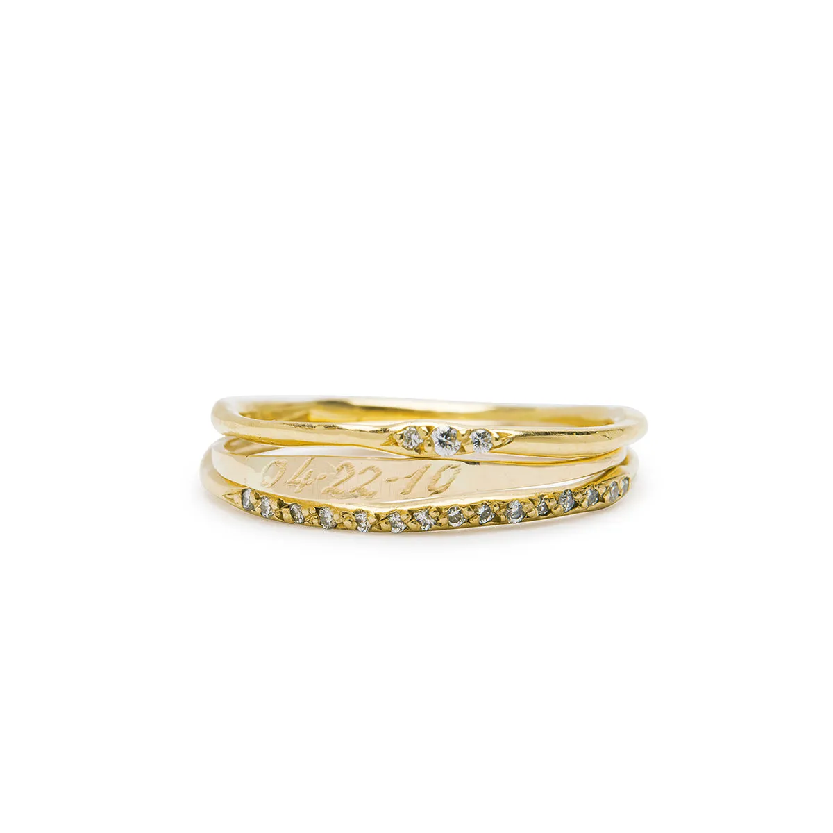 thin wavy diamond band