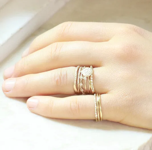 thin wavy diamond band