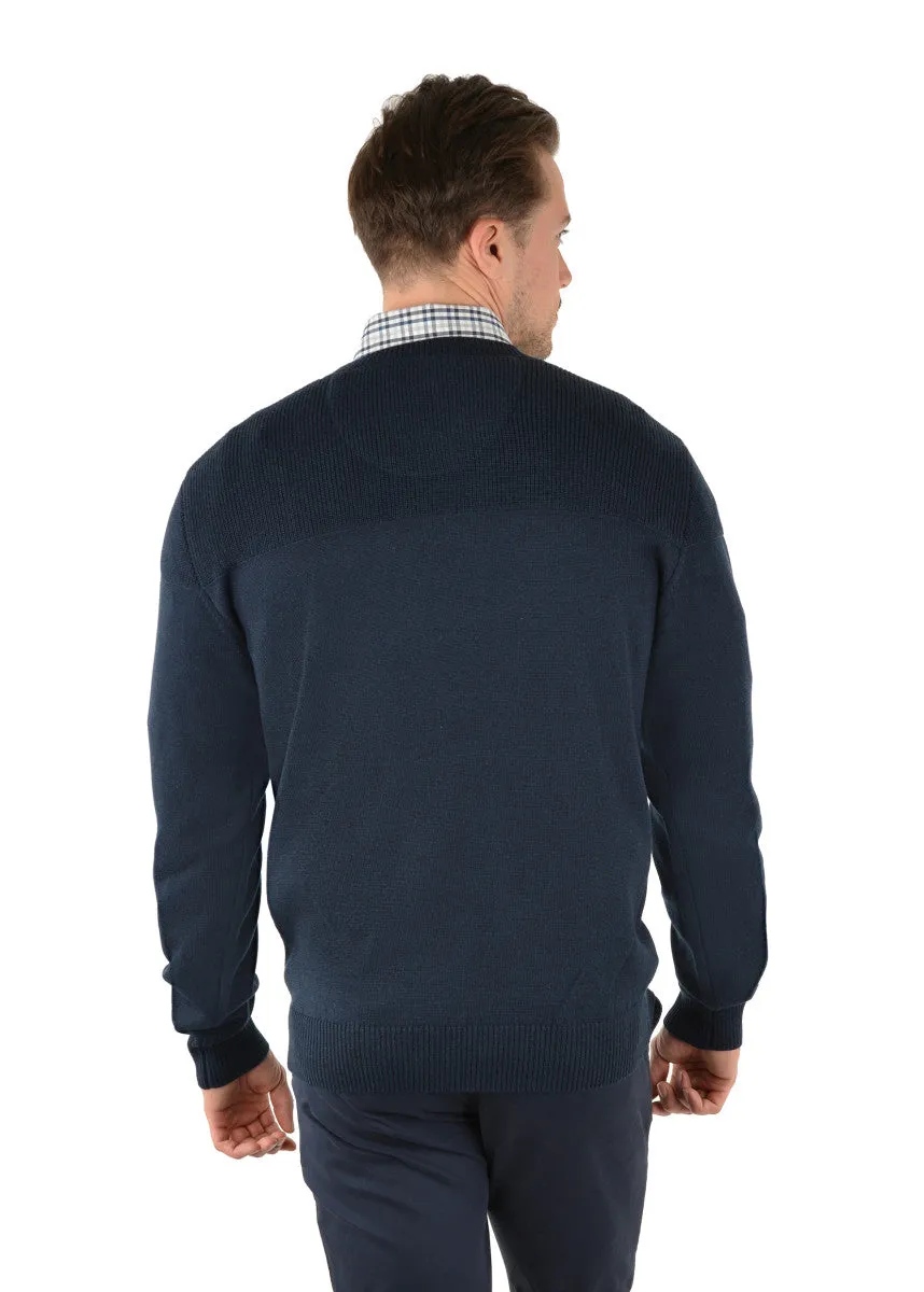 Thomas Cook Men's Oxley Crew Neck Knit Jumper - Navy