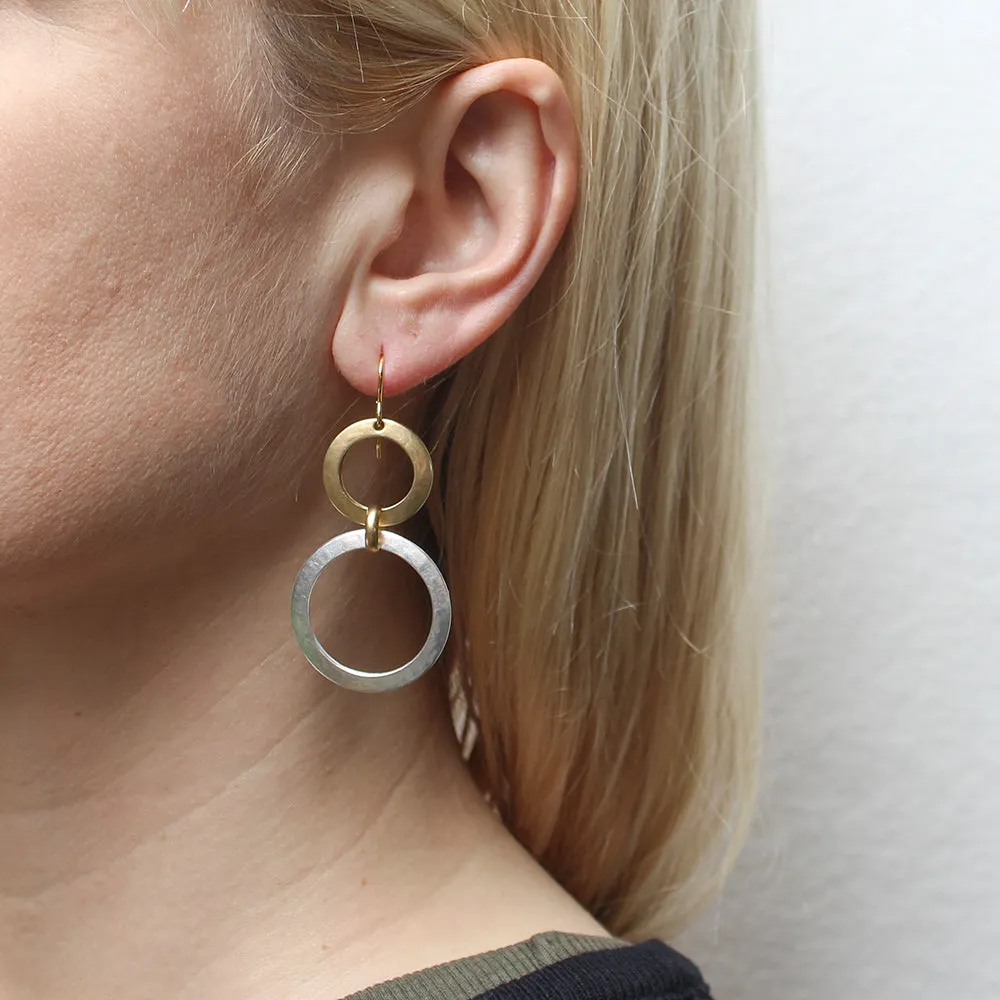 Tiered Back to Back Hoops Wire Earring