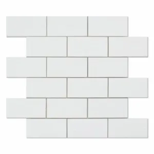 Tilefornia Thassos White 2"X4" Straight Edge Brick Marble Mosaic Tile