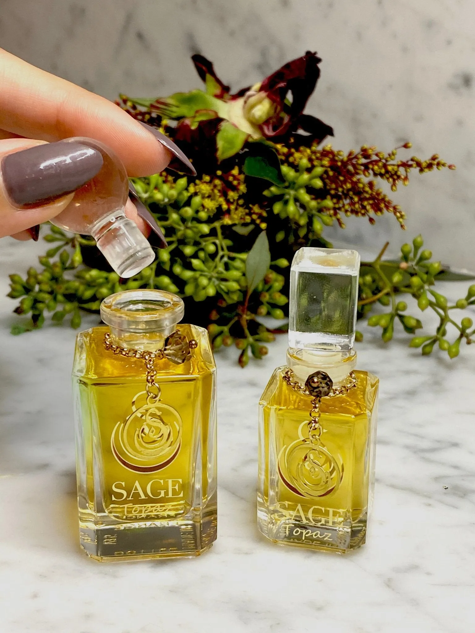 Topaz Vanity Bottle by Sage, Pure Perfume Oil Concentrate