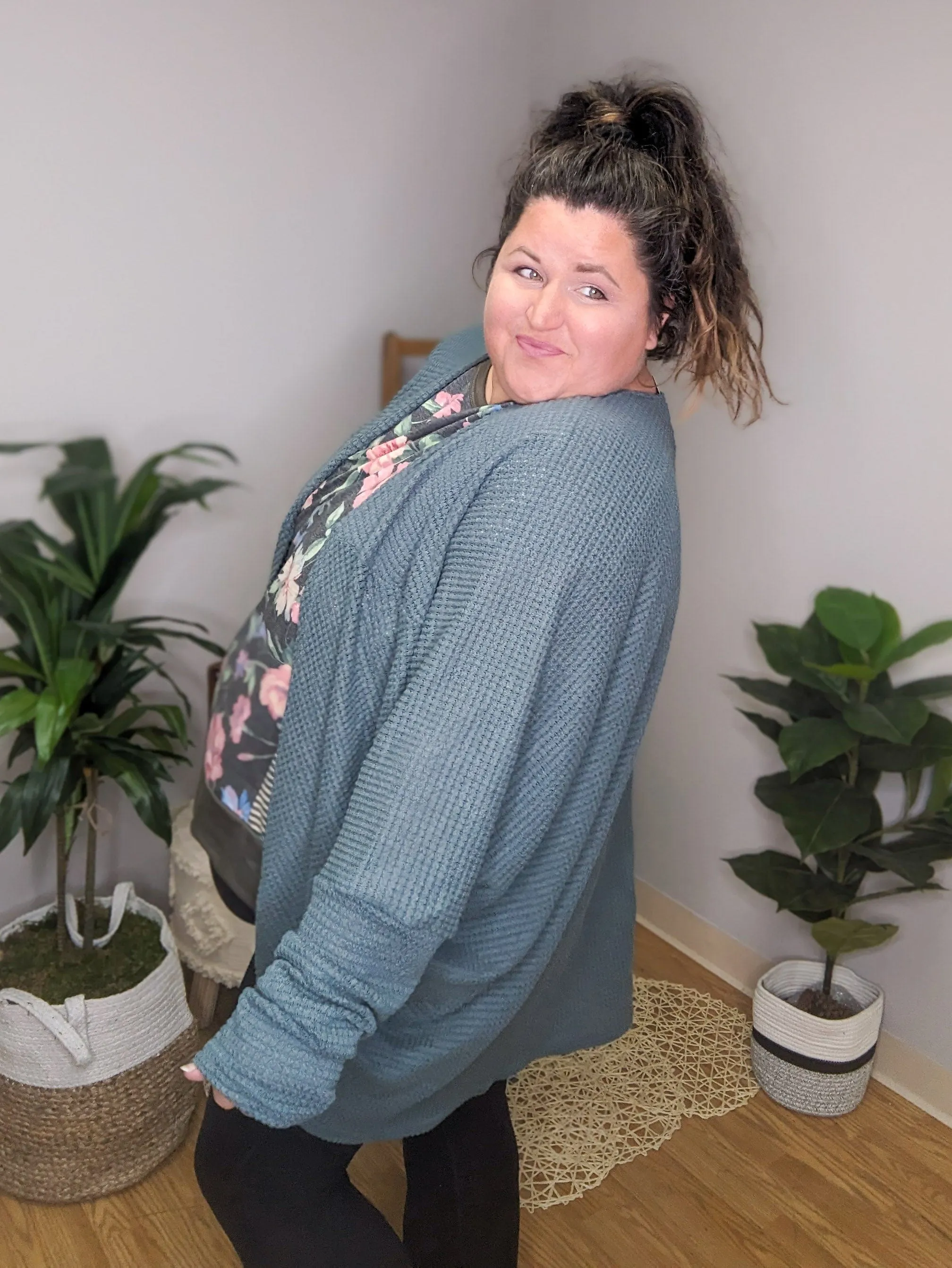 Transformation Complete Waffle Cocoon Cardigan (many colors)