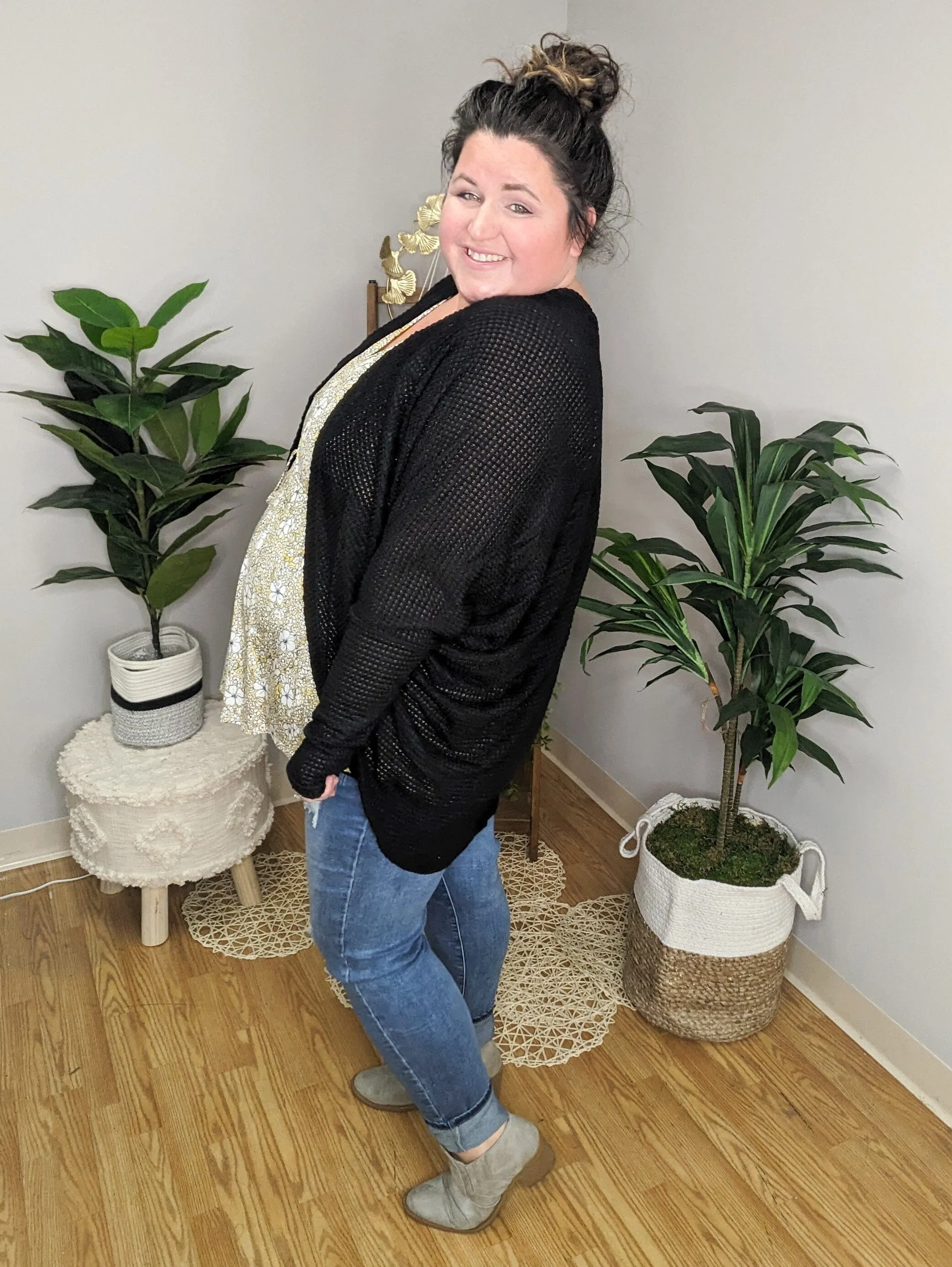 Transformation Complete Waffle Cocoon Cardigan (many colors)