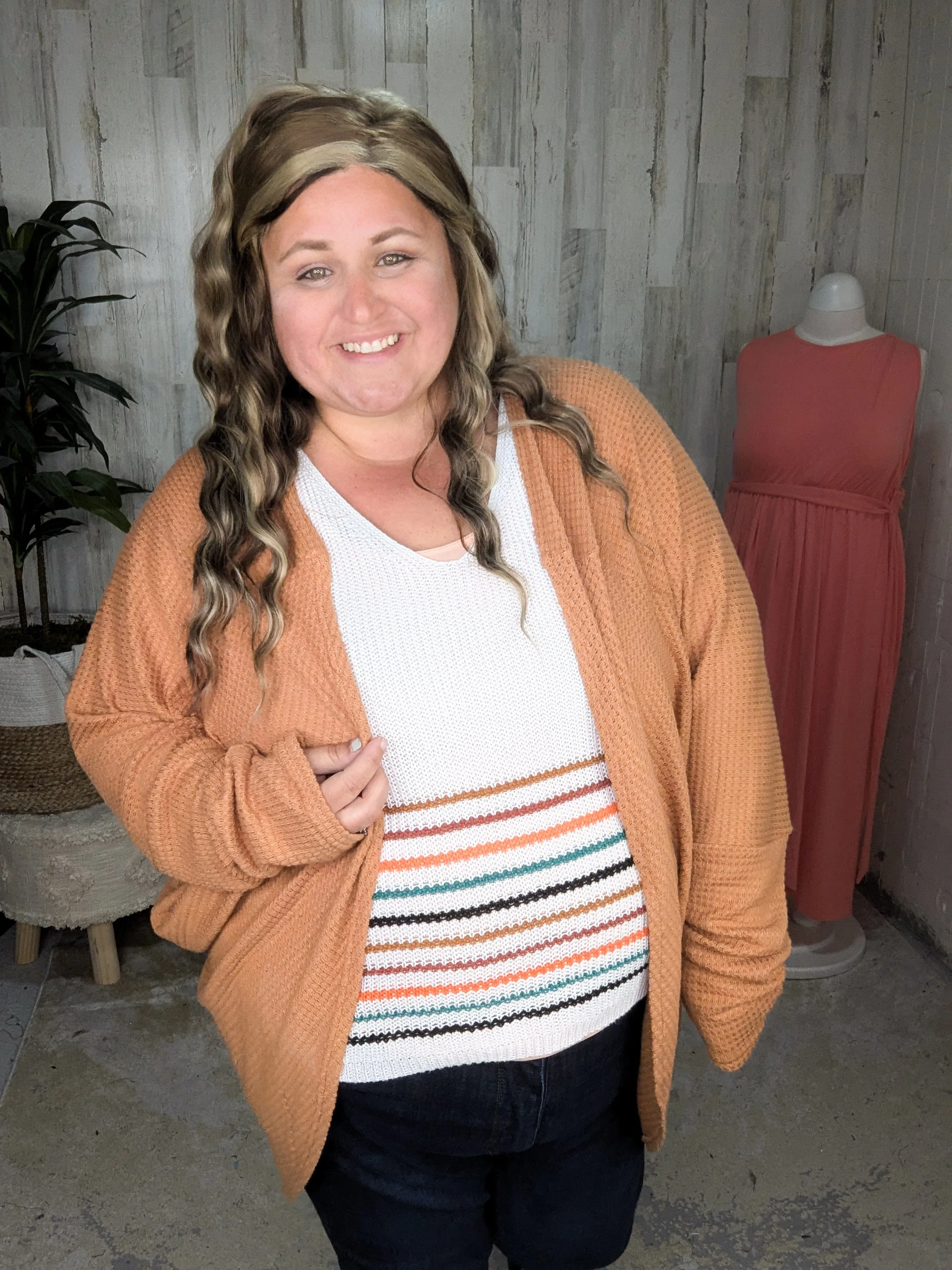 Transformation Complete Waffle Cocoon Cardigan (many colors)