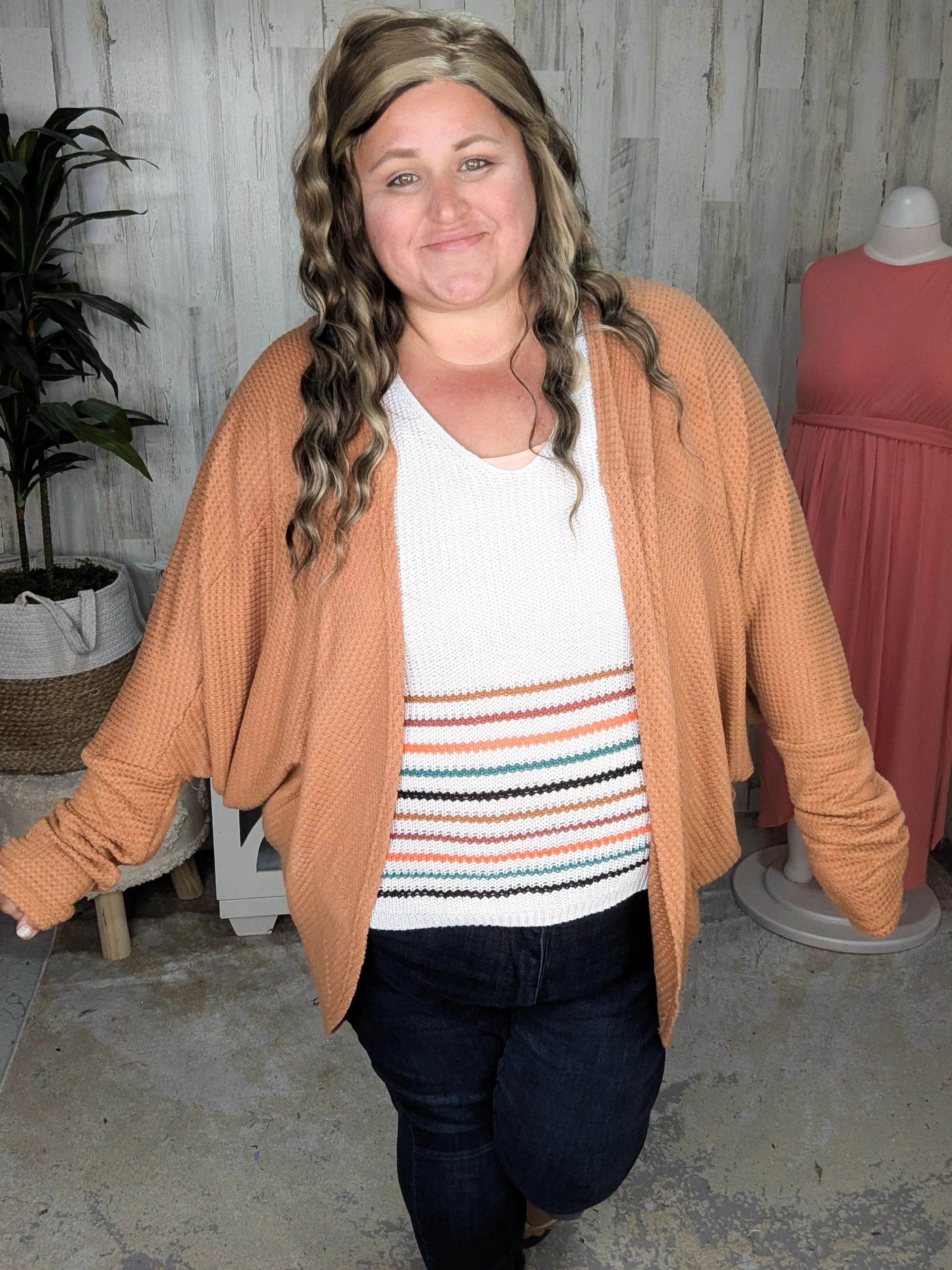 Transformation Complete Waffle Cocoon Cardigan (many colors)