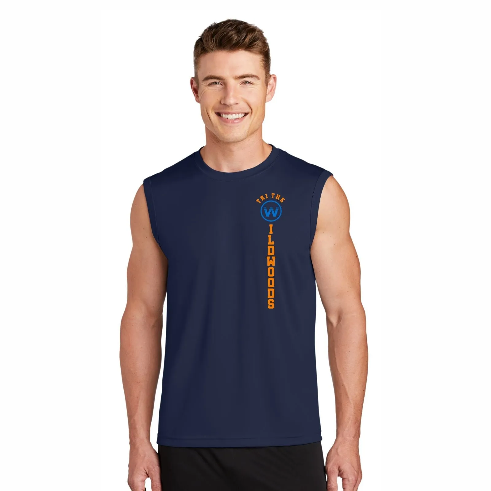 Tri the Wildwoods Men's Tech Tank -Navy- LCP