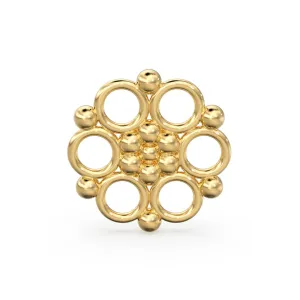 Tribal Style Handmade Solid Gold Bead Spacer Jewelry Making Supplies Finding 13mm