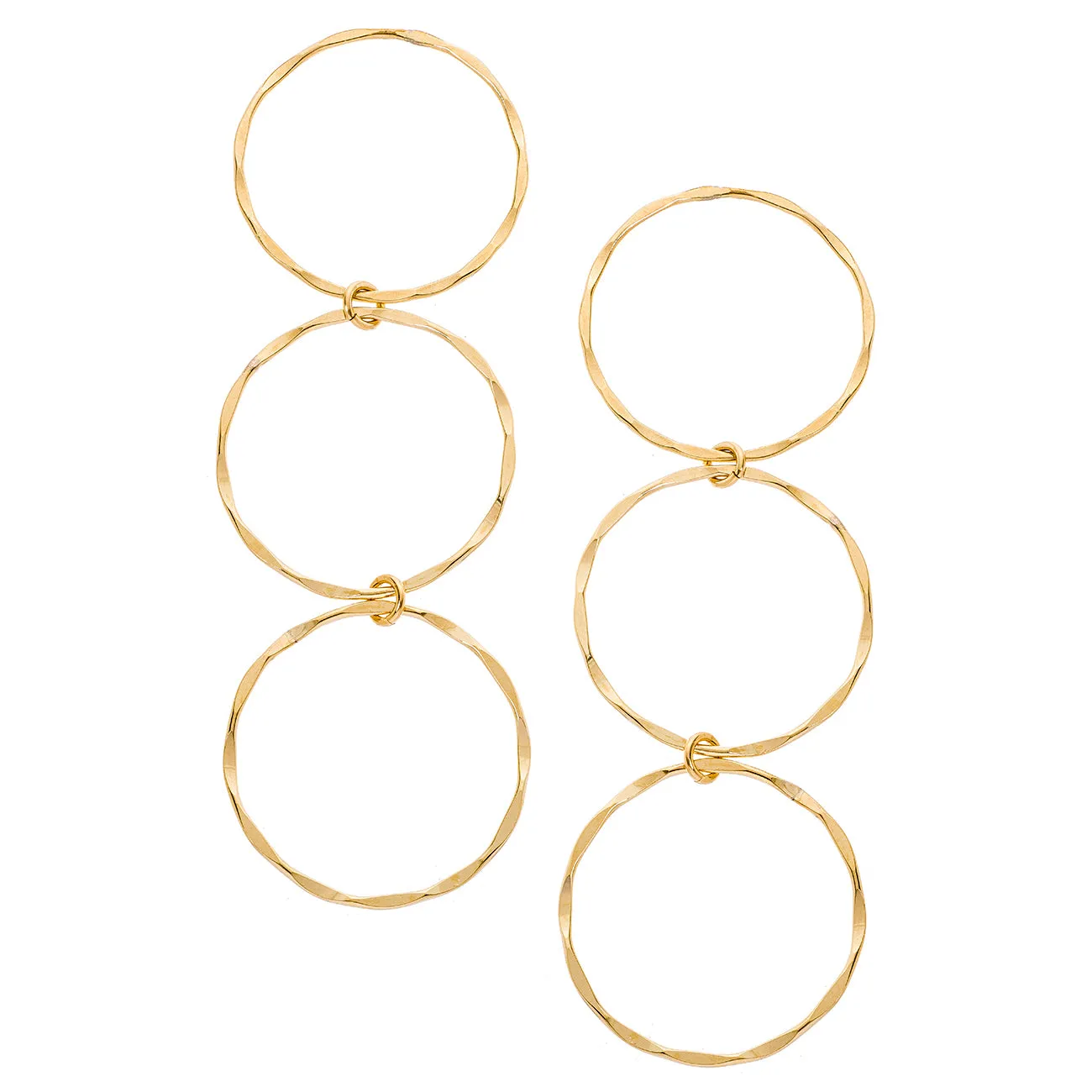 Triple Circle Drop Earrings