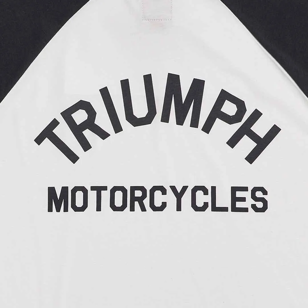 Triumph Blackwell Contrast Sleeve Tee in White and Black