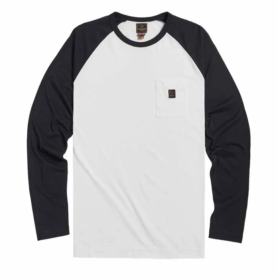Triumph Blackwell Contrast Sleeve Tee in White and Black