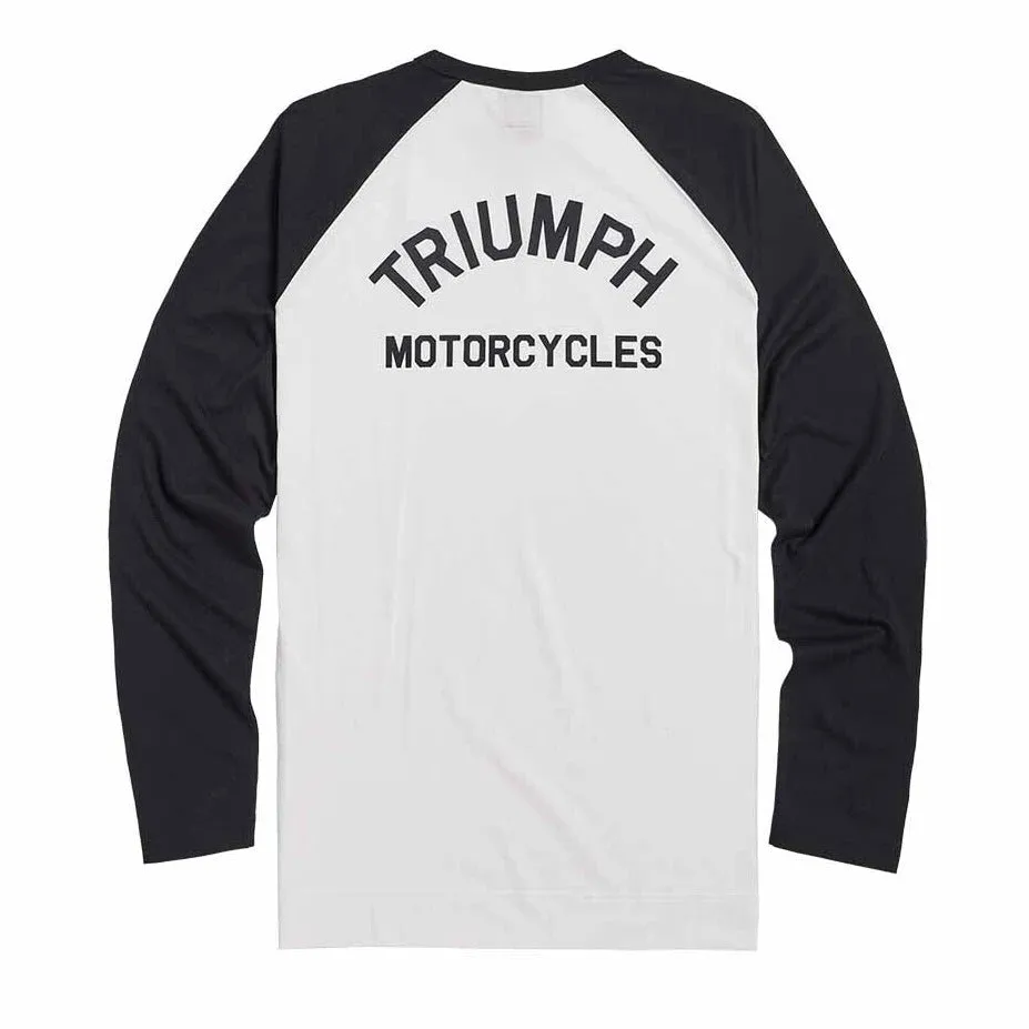 Triumph Blackwell Contrast Sleeve Tee in White and Black