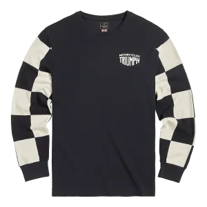 Triumph Harker Checkerboard Long Sleeve Tee in Black and White