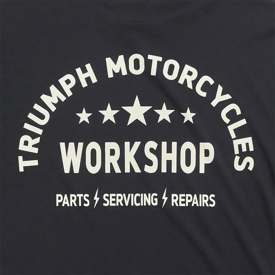 Triumph Preston Checkerboard Sleeve Tee in Black and Bone