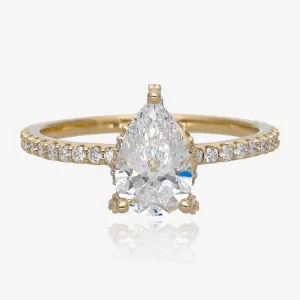 Triumphant LG Pear Shape Diamond Ring