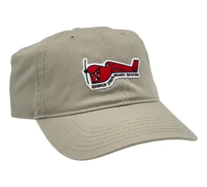 TRUE AMES GREENOUGH AIRPLANE LOGO HAT - VELCRO BACK - KHAKI