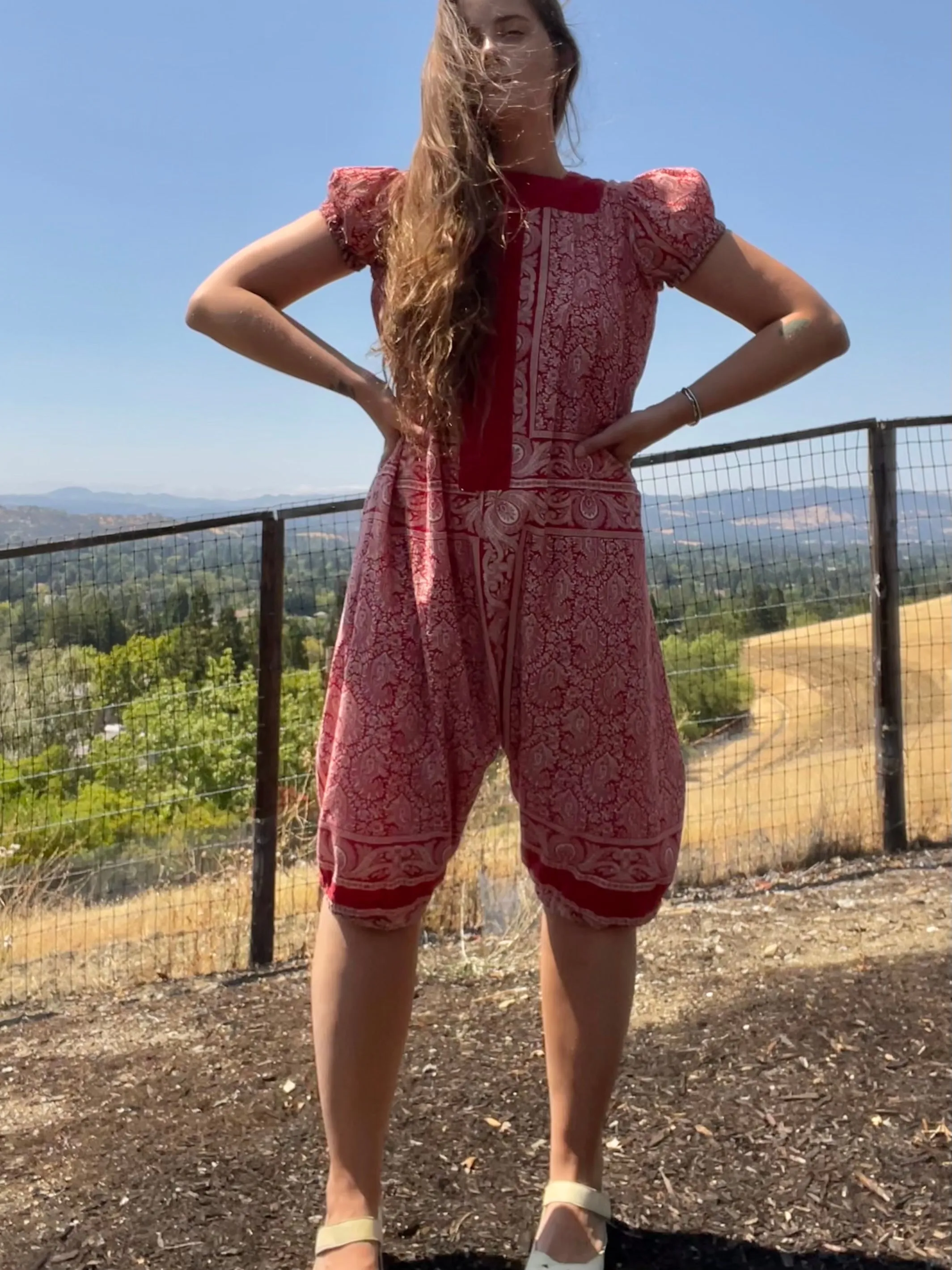 Turn Of The Century Handmade Turkey Red Playsuit