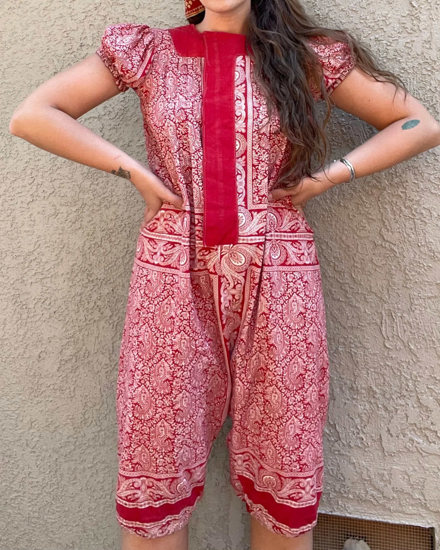 Turn Of The Century Handmade Turkey Red Playsuit