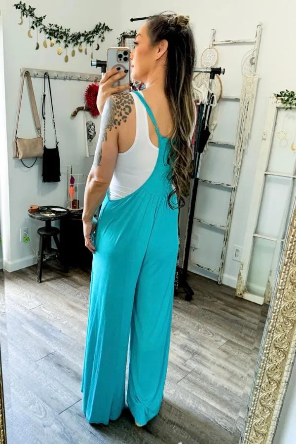 Turquoise Racerback Jumpsuit