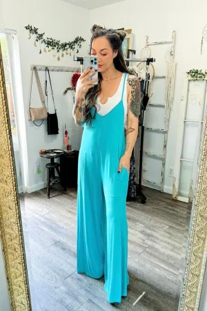 Turquoise Racerback Jumpsuit