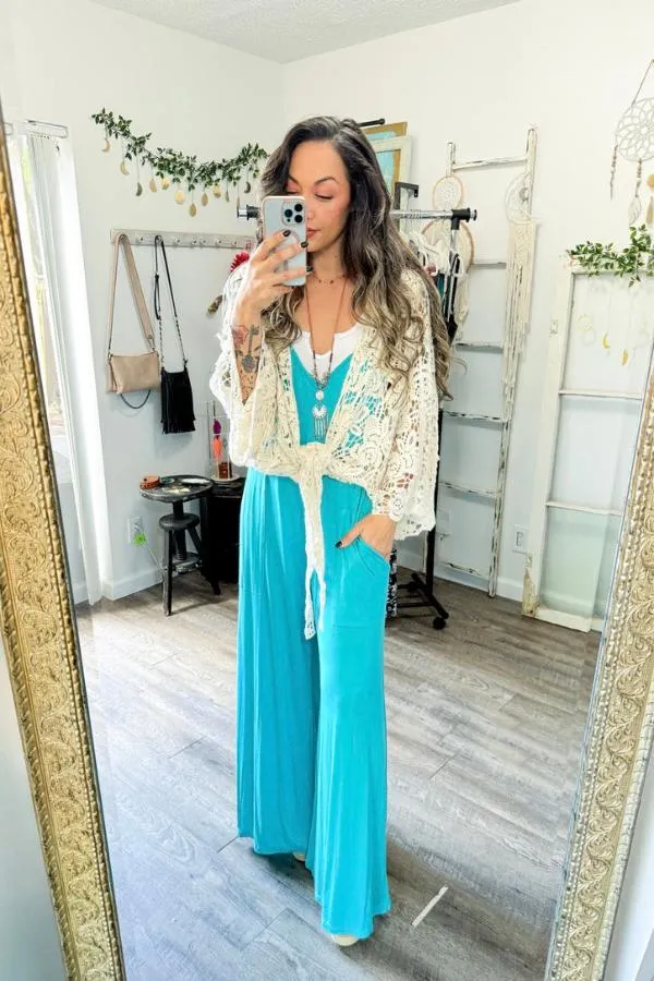Turquoise Racerback Jumpsuit
