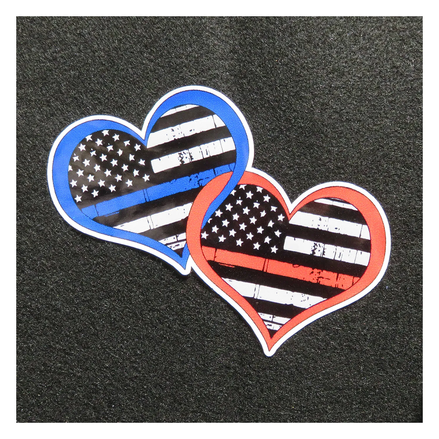 Two Hearts Linked Thin Blue Line Thin Red Line Vinyl Decal