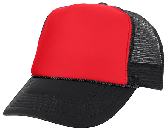 Two Tone Polyester Mesh Back Trucker Hat