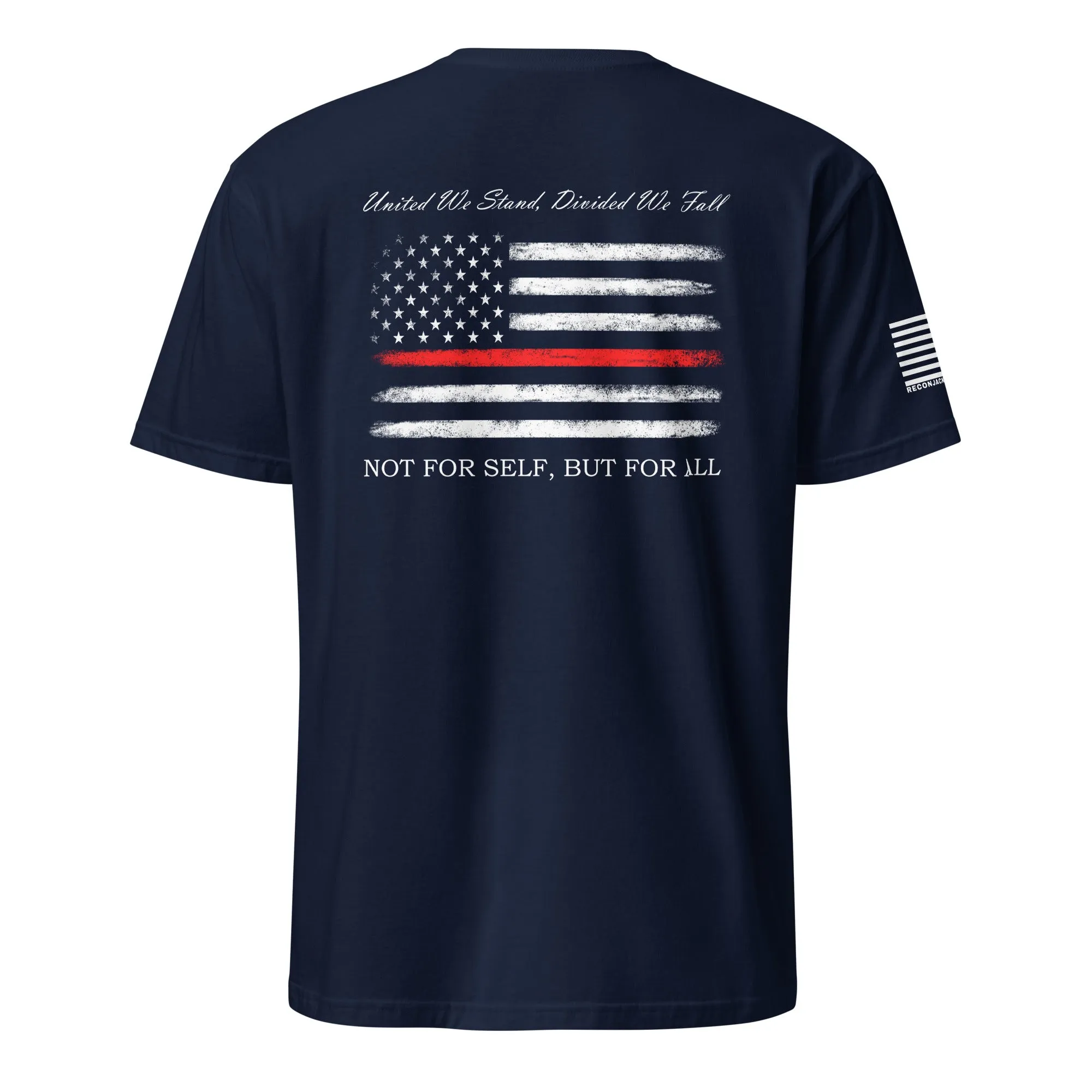 United We Stand, Divided We Fall - Thin Red Line Flag T-Shirt