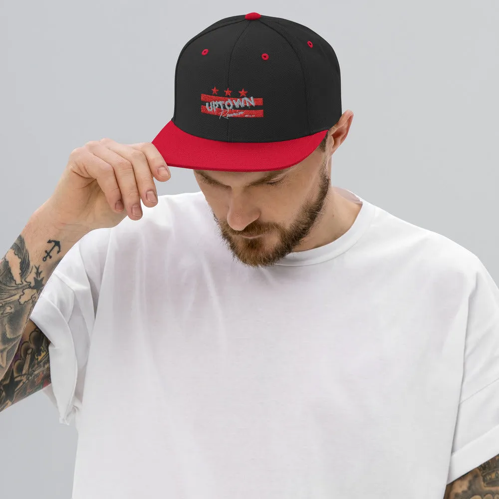 Uptown Reunion Black and Grey Logo Snapback Hat