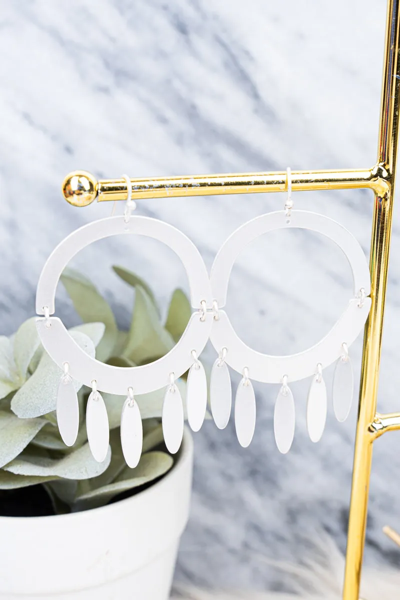 Ursula Matte Silvertone Earrings