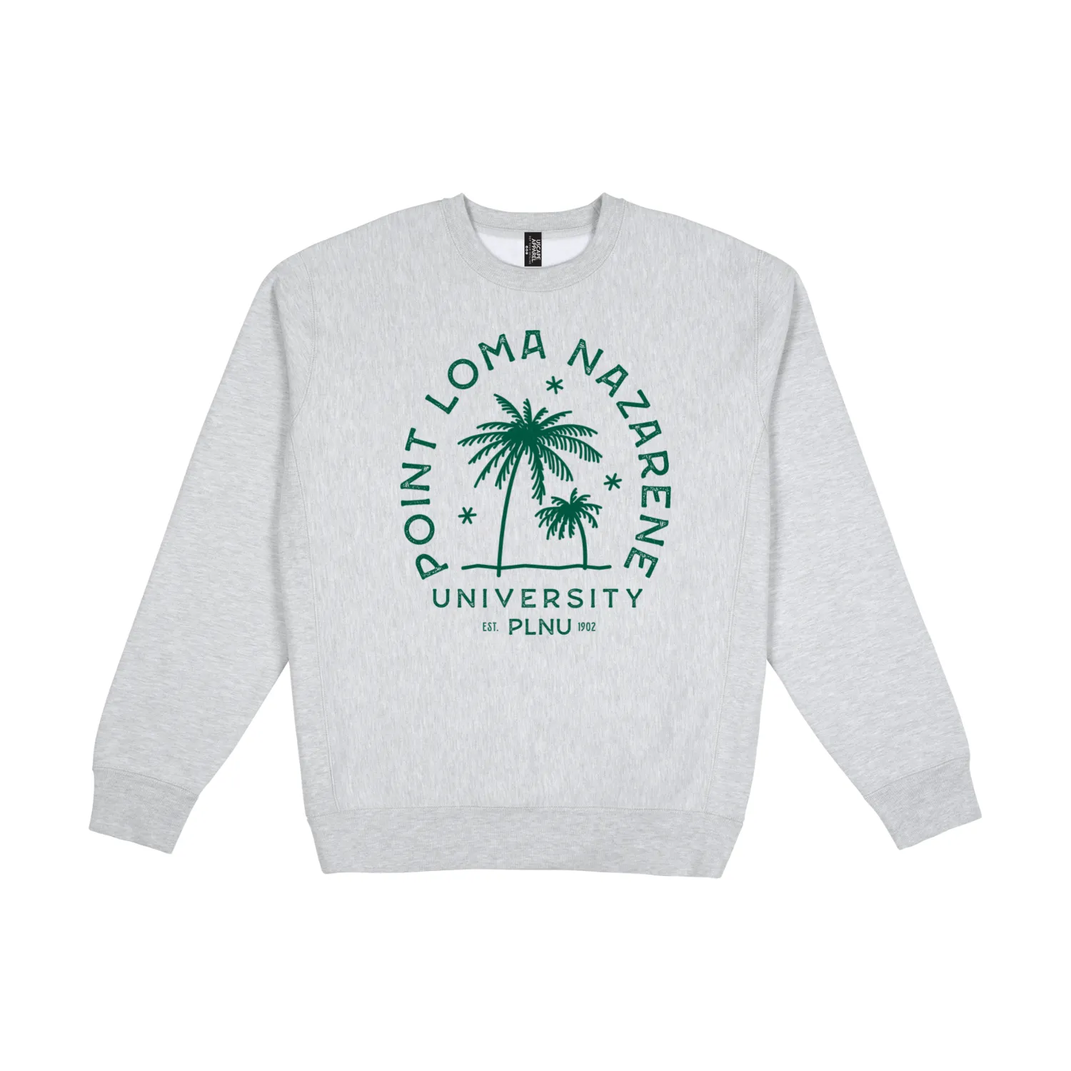 USCAPE Point Loma Typography Heavyweight Crewneck, Grey Heather