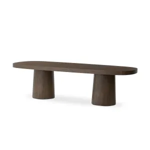 Valen Dining Table - Rustic Brown Oak Veneer