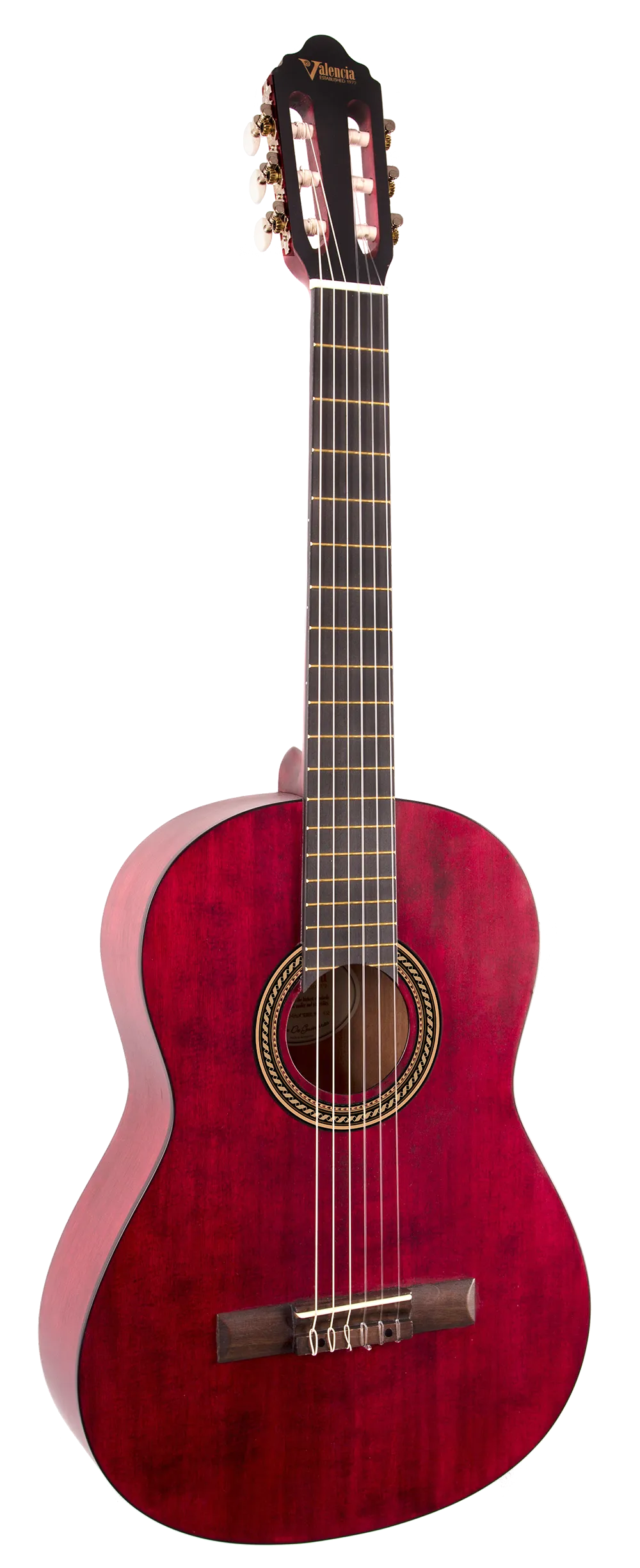 Valencia VC204TWR Classical Guitar - Full Size - Transparent Wine Red