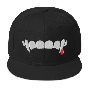Vampire Teeth Blood Drop Snapback Hat