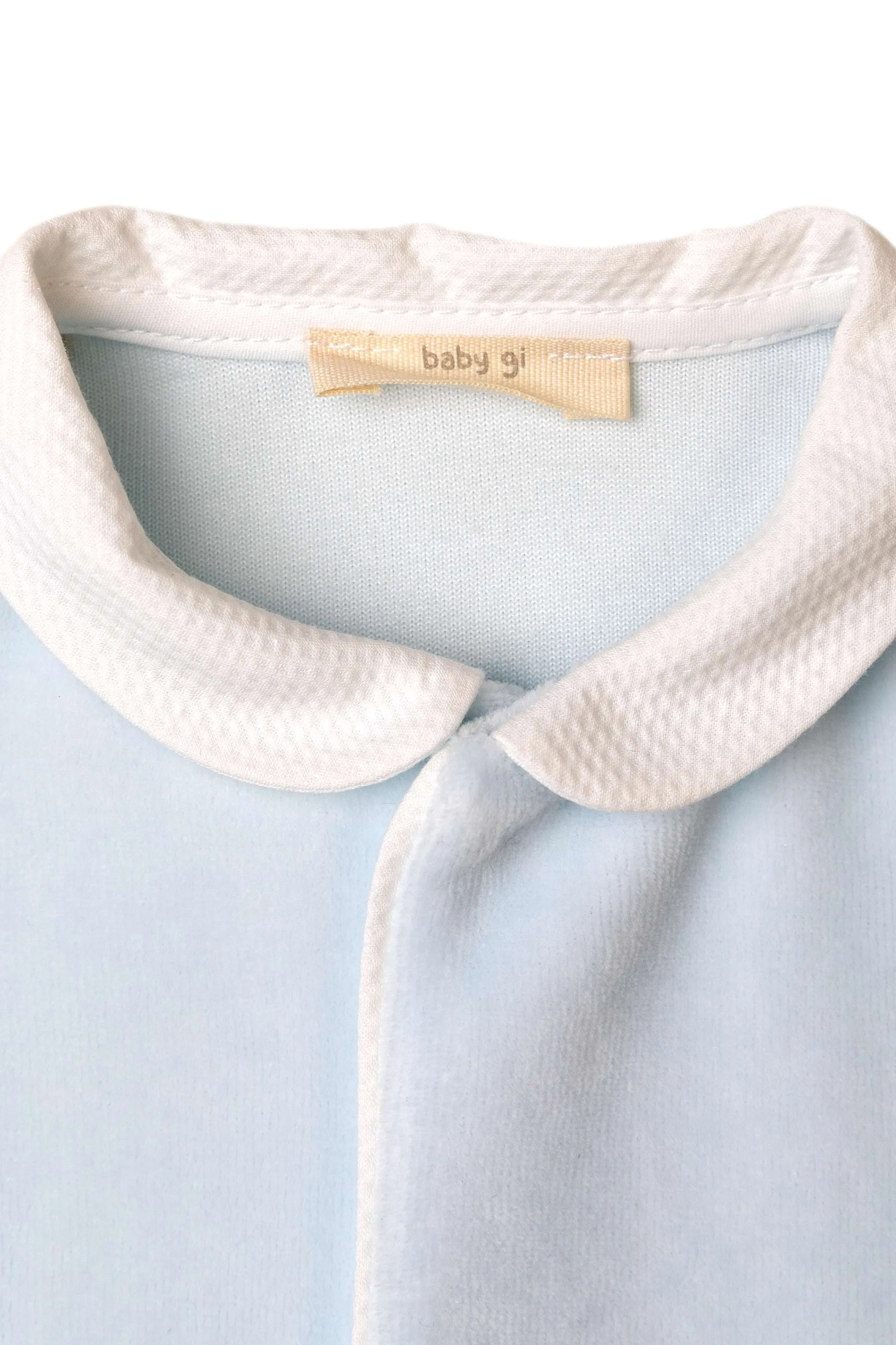 Velour Angel Wing Rounded Collar Sleepsuit