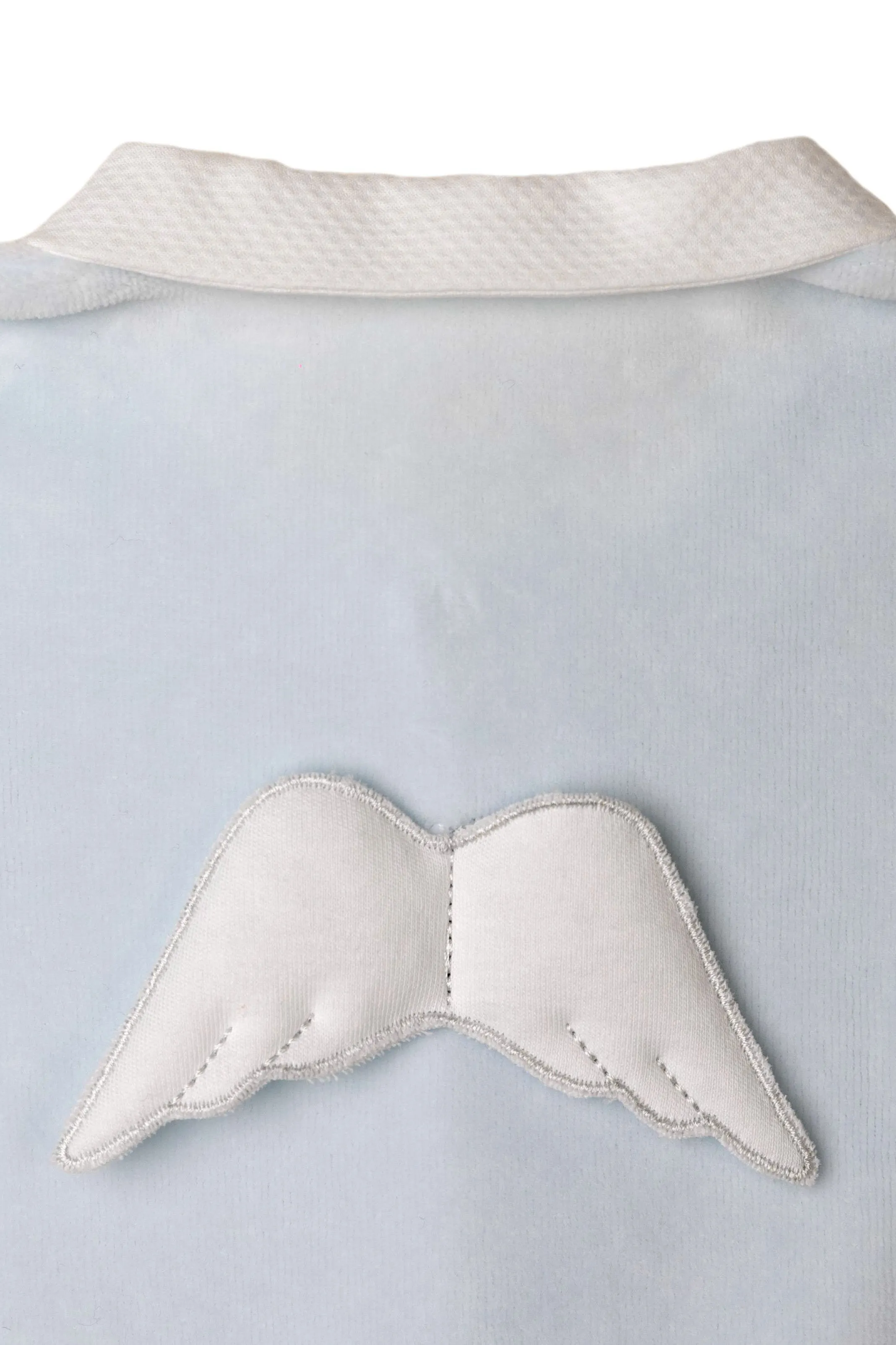 Velour Angel Wing Rounded Collar Sleepsuit