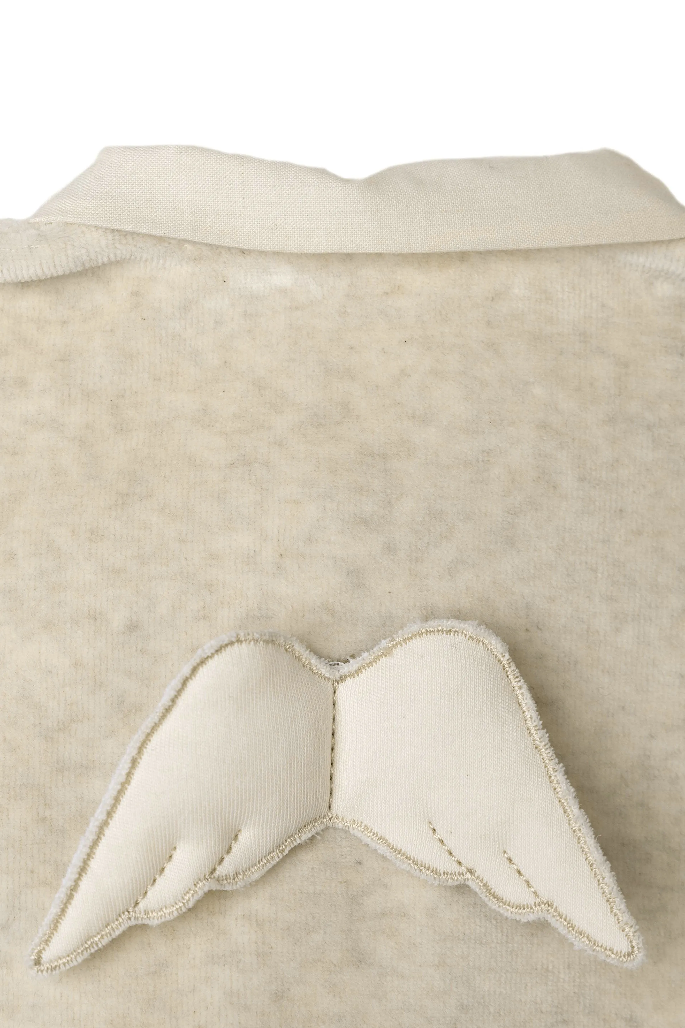 Velour Angel Wing Rounded Collar Sleepsuit